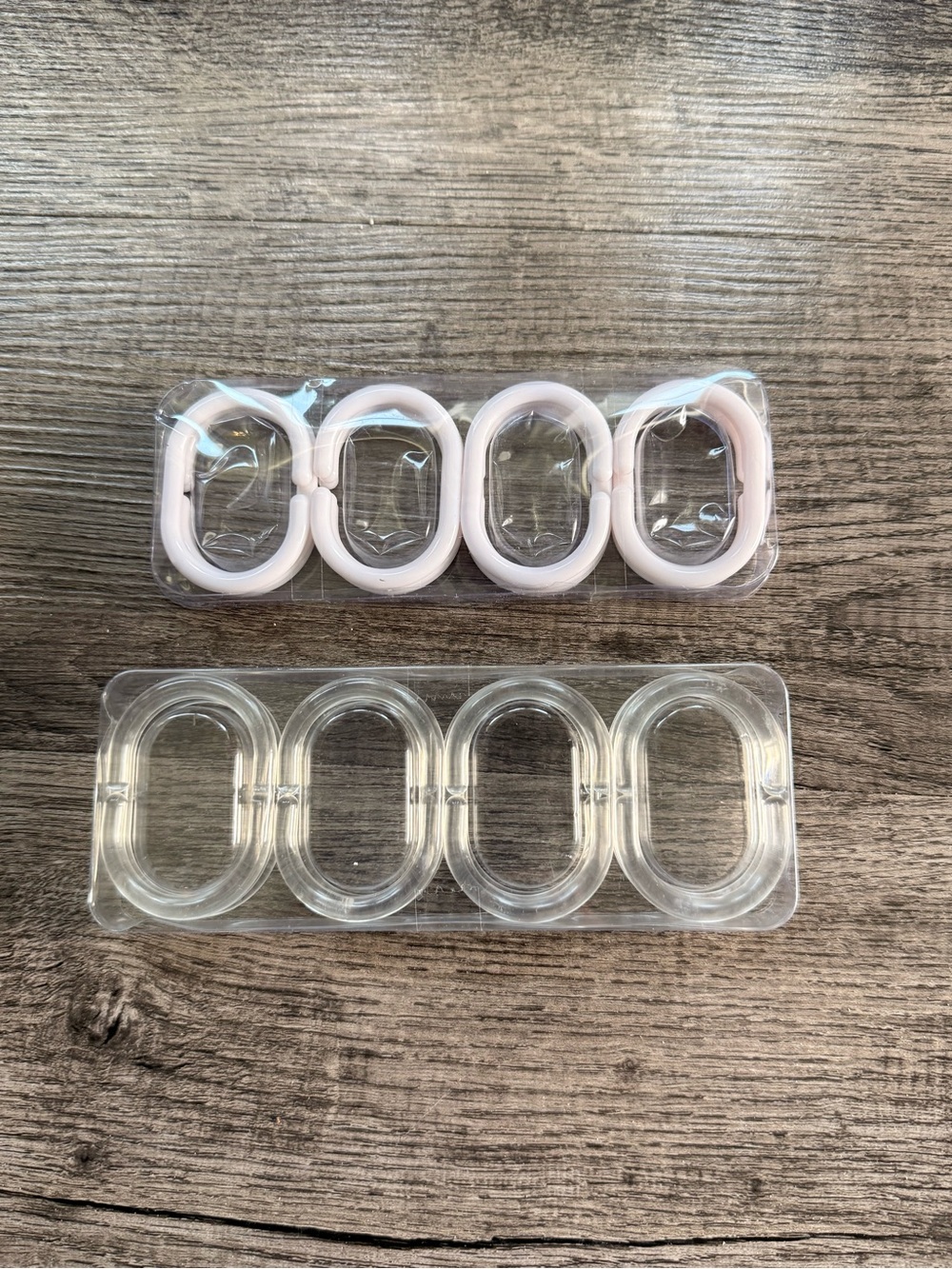 Amazon Light Pink and Clear Shower Curtain Rings - Oval Hooks (12 pack)